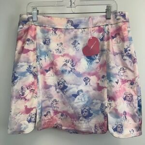 Sugar Thrillz Dolls Kill Cherub Cloud Print Mini Skirt Pink Blue XXL NWT